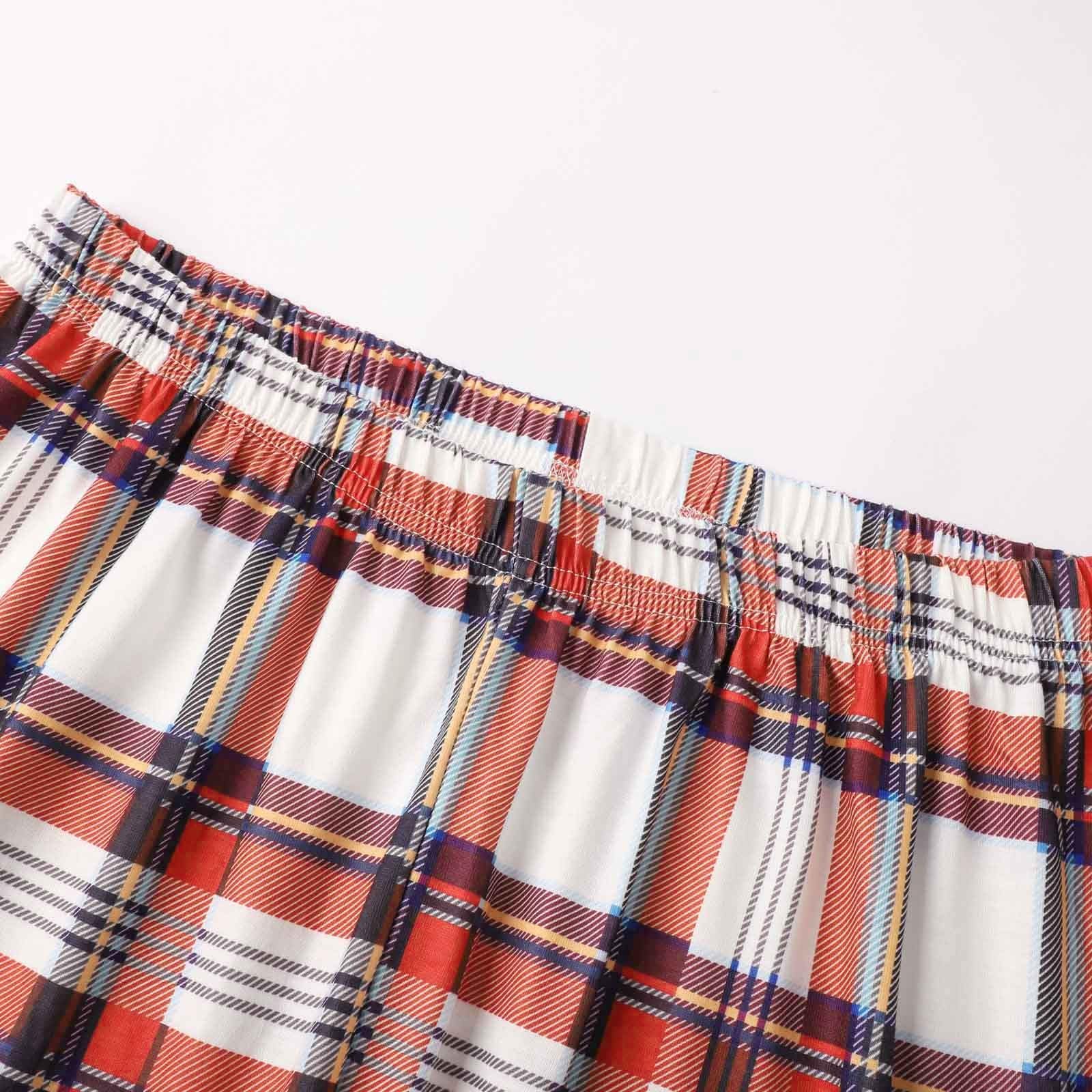 Générique Vestito Familiare di Natale Pigiama Papà Vestiti Casa Stampati Top Manica Lunga Pantaloni Set Due Pezzi, rosso, XX-Large
