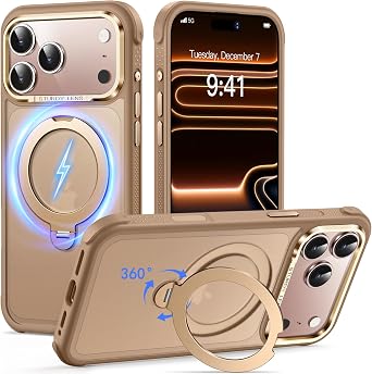 Magnetic for iPhone 17 Pro Max Case with 360 Spin Stand - Desert Gold