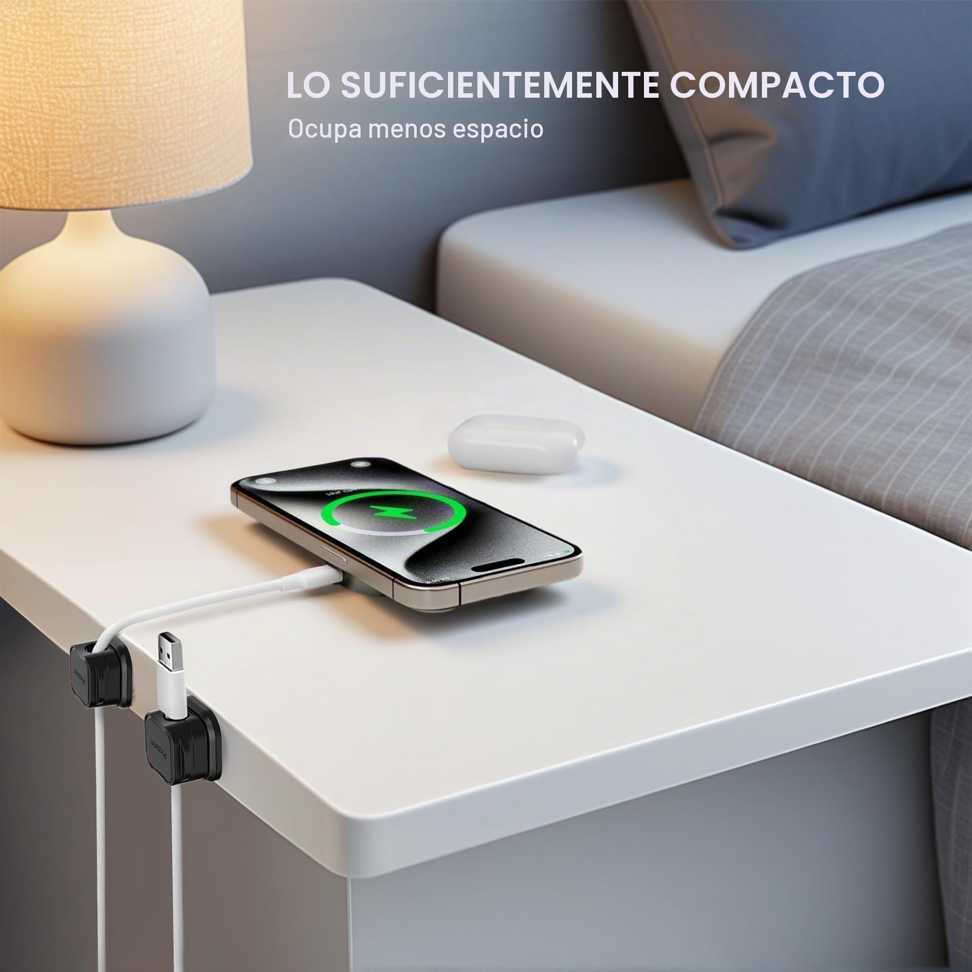 Paquete de 12 Clips de Cable magnético Organizador de Cable Soporte, Picozon Adhesivo Gestión de Cables, Cable Teléfono Cargador USB Soporte de Cable para Coche, Oficina Escritorio Doméstico - Negro