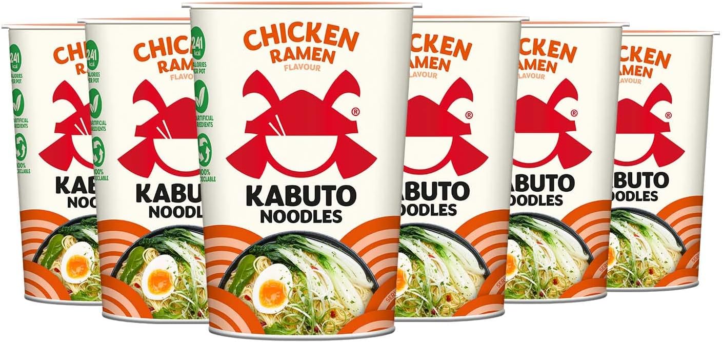 Kabuto Noodles Chicken Ramen 6 x 65g Premium Instant Ramen Noodles Authentic Asian Flavour Quick & Easy Meal Solution Gourmet Instant Noodles B-Corp