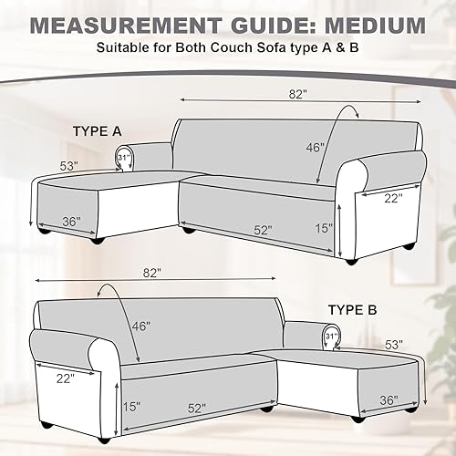 Miniatura 2 de cjc Funda impermeable de doble cara para sofá en forma de L, funda para sofá seccional, funda de sofá reversible, funda protectora de muebles para