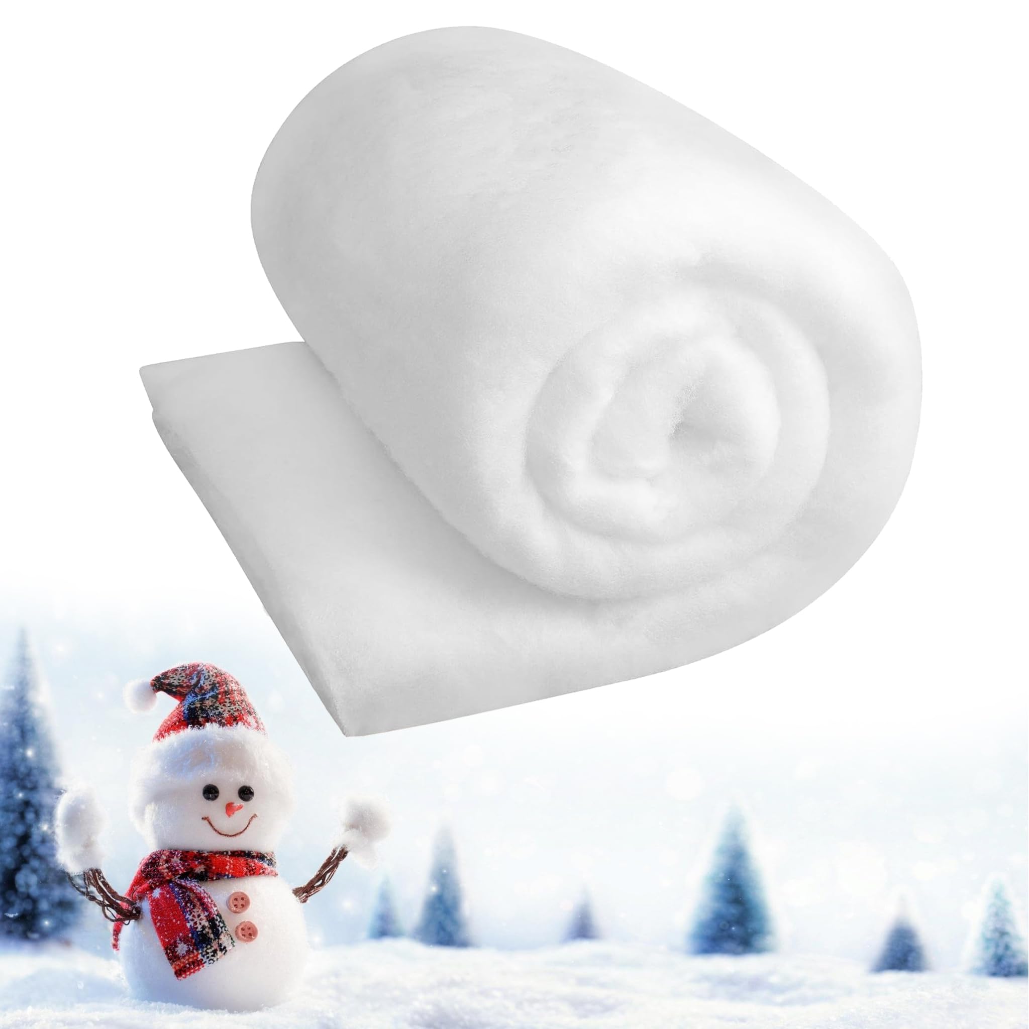Yunzhou1230 Fake Snow Blanket, 31.5" x 7.9ft Soft White Artificial Snow Roll for Christmas Village, Winter Wonderland Decorations, White Christmas Snow Blanket for Displays, Holiday Decor