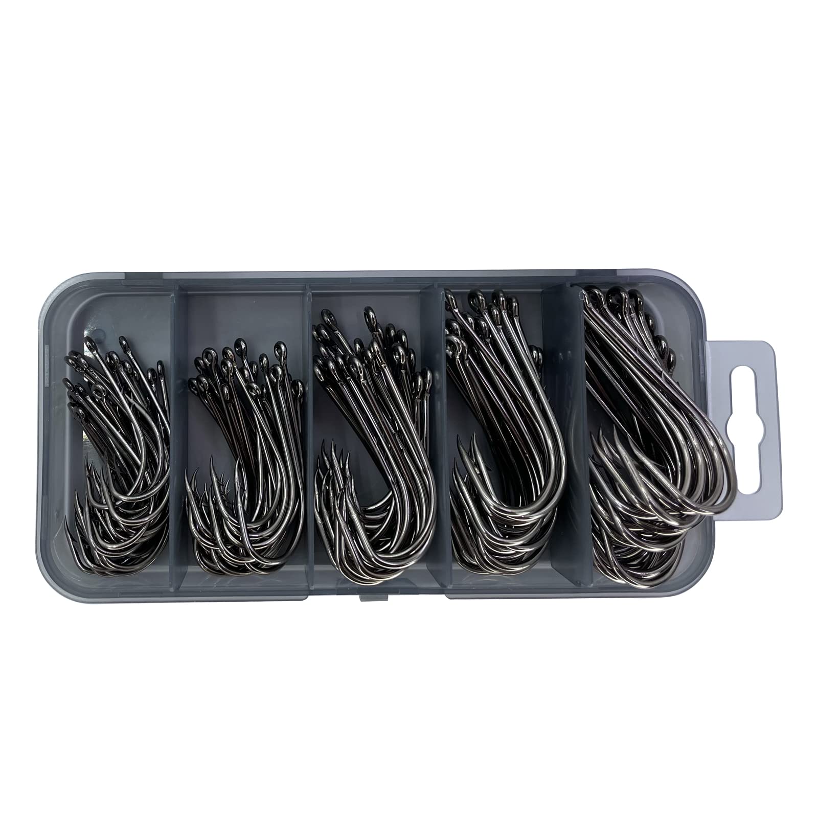 Cheerouters 100 Piece 5 Sizes 1/0-5/0 Offset Bait Holder Fishing Hooks Barbed Shank Beak Bait Holder Hook Offset with 2 Baitholder Barbs Jig Fish Hooks Red (Black)