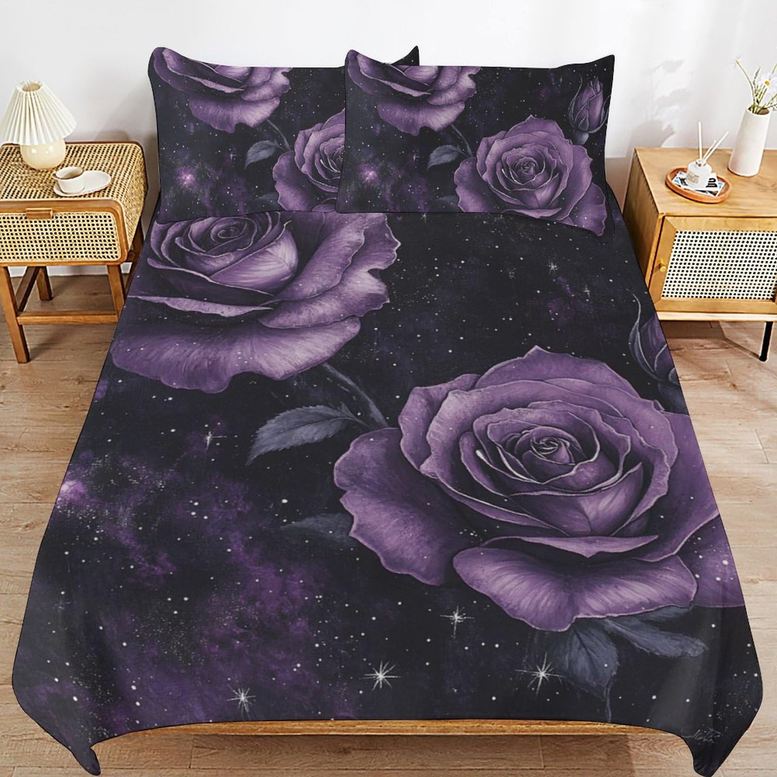 Parure de lit 200 x 200 cm avec housse de couette microfibre et taies motif animal