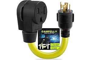 Welder Adapter 220V Plug, Generator L14-30P to Welder 3 Prong 6-50R Dryer Cord Outlet, 12in