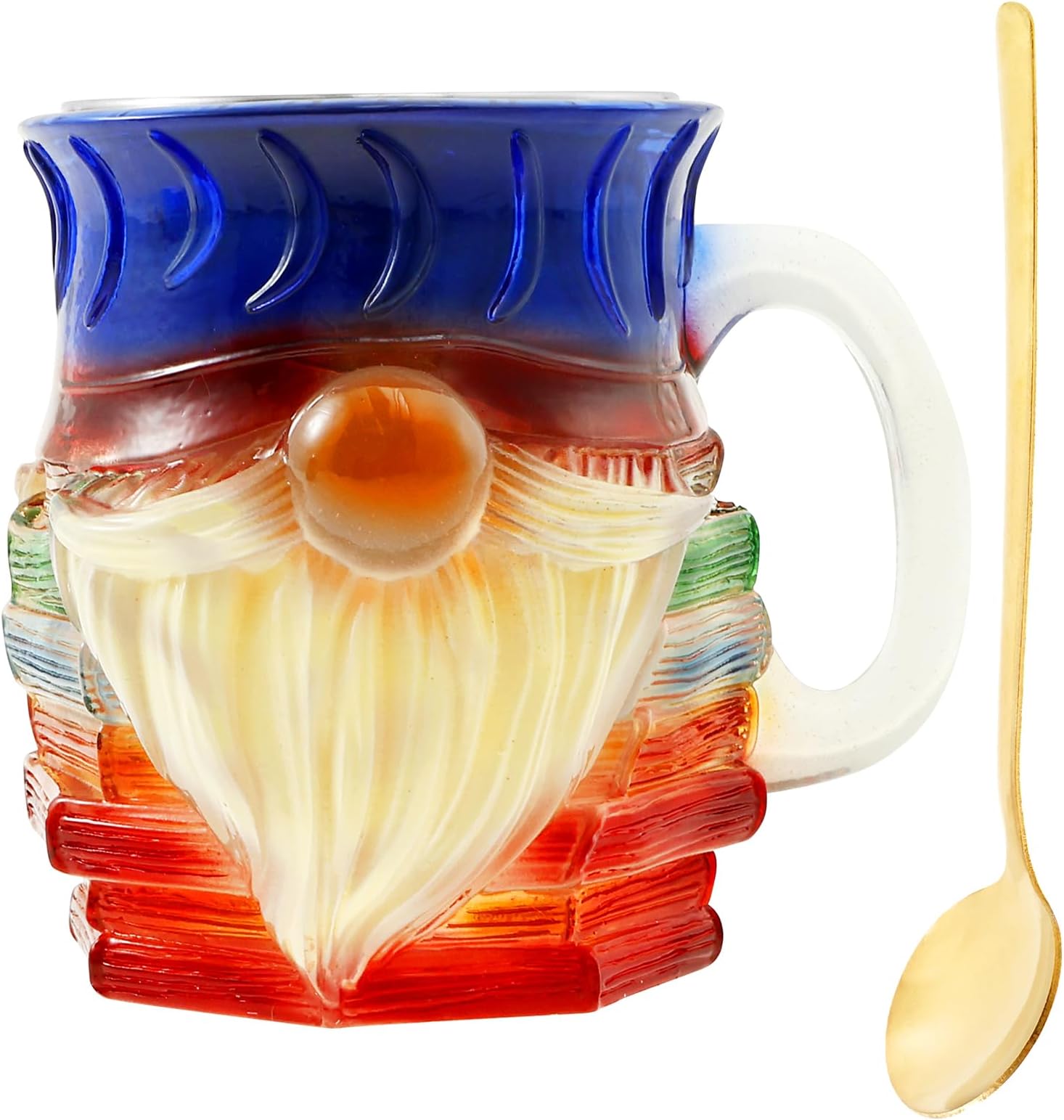3D Painted Book Mug for Hot/Cold Drinks Novelty Stacked Books Coffee Mug with Spoon Unique Gifts for Book Lovers Readers Librarians Dishwasher Safe(Red)