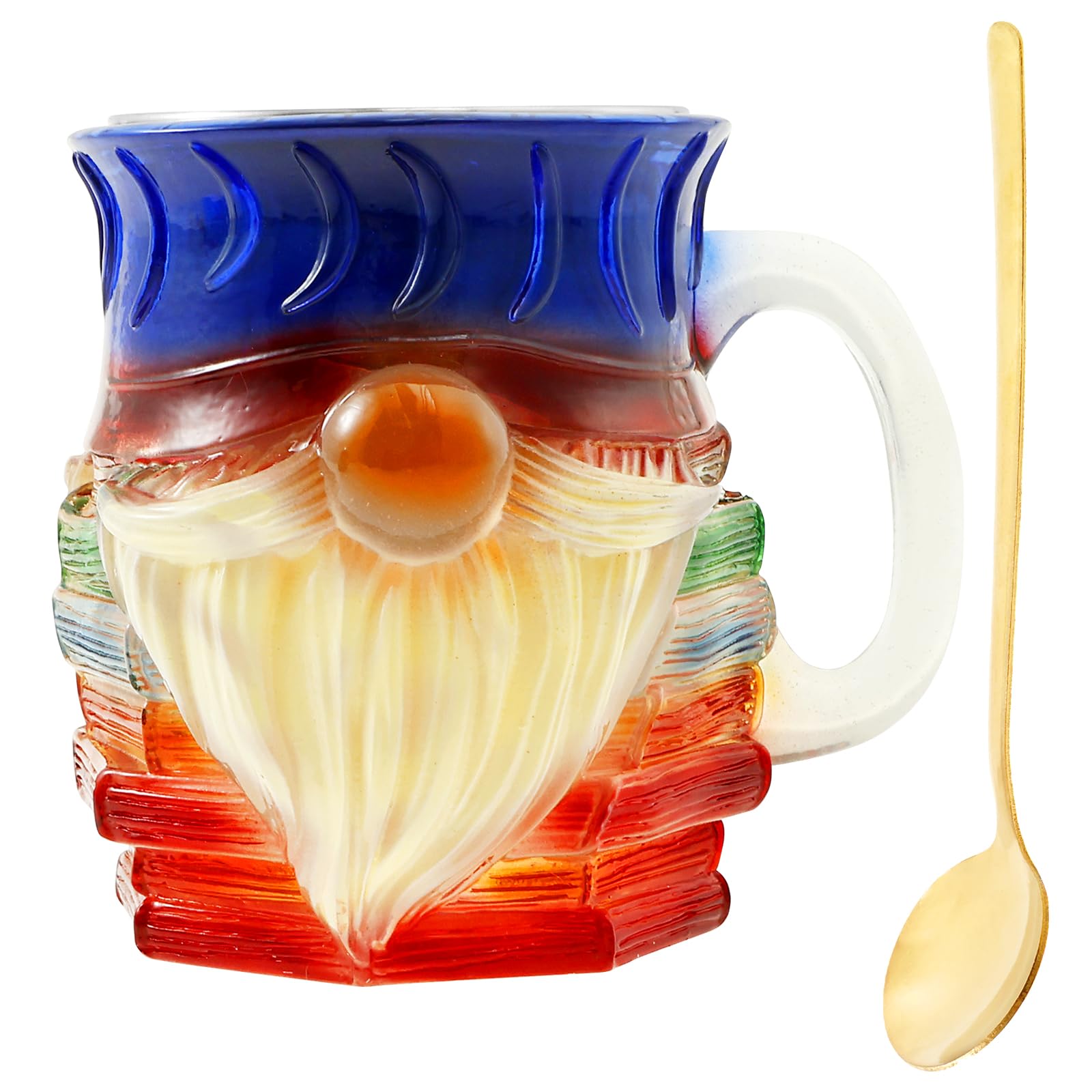 NZWBSHSSP 3D Painted Book Mug for Hot/Cold Drinks Novelty Stacked Books Coffee Mug with Spoon Unique Gifts for Book Lovers Readers Librarians Dishwasher Safe(Red)