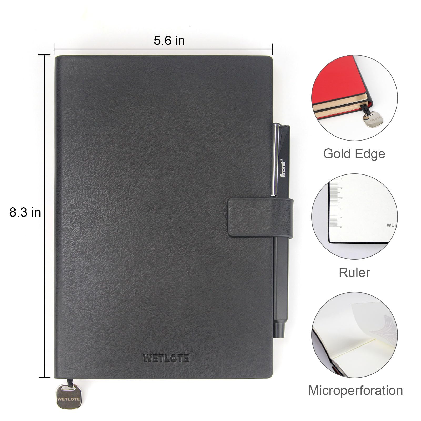 Lot de 2 carnets de notes lignés et vierges en cuir format A5 - 208 pages - 12,7 x 21 cm - Avec fermeture à sangle - Pour voyage, travail, école, écriture - Pour homme et femme - Emballage