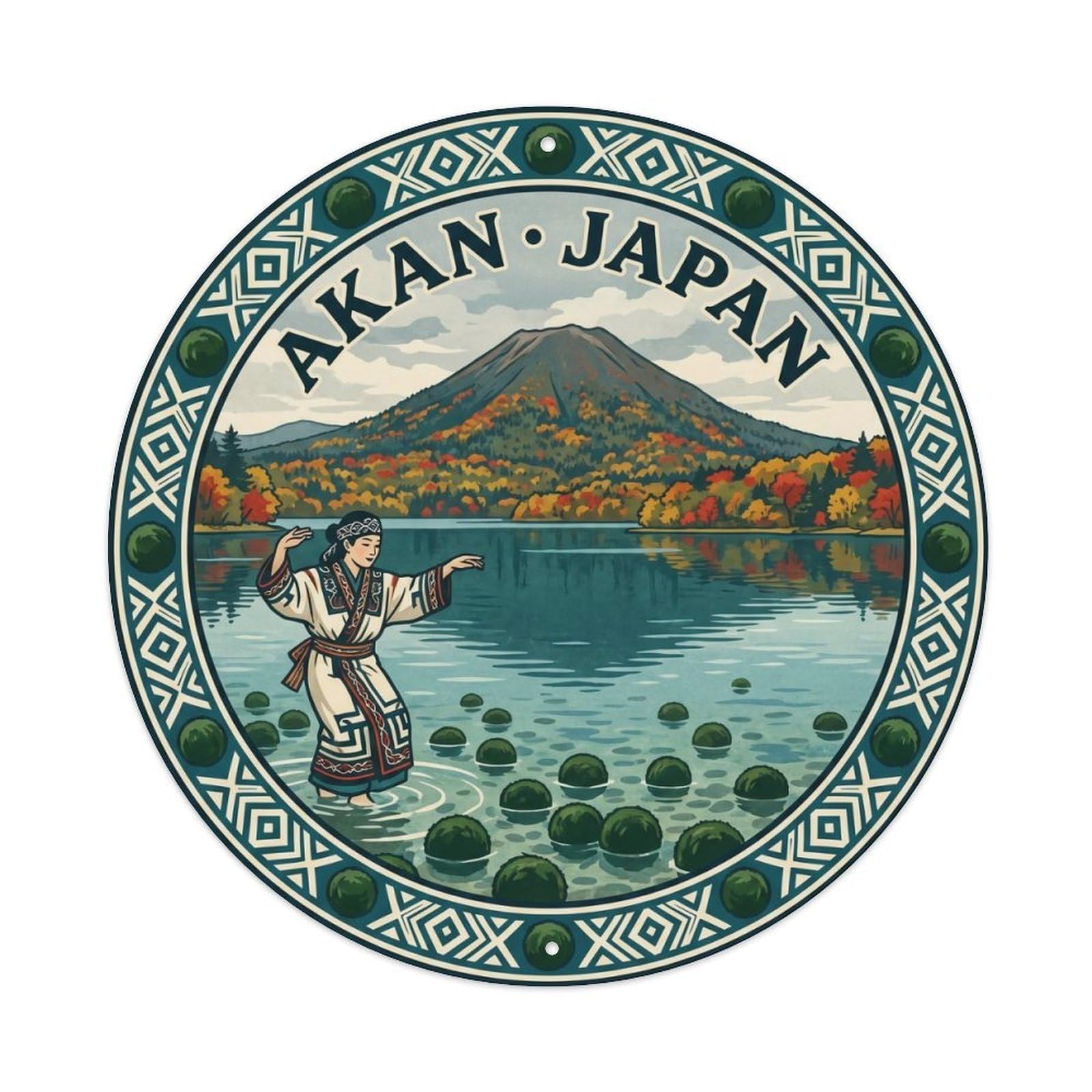 Akan Lake Marimo Ainu Nature Travel Seasonal Landscape Metal Tin Sign