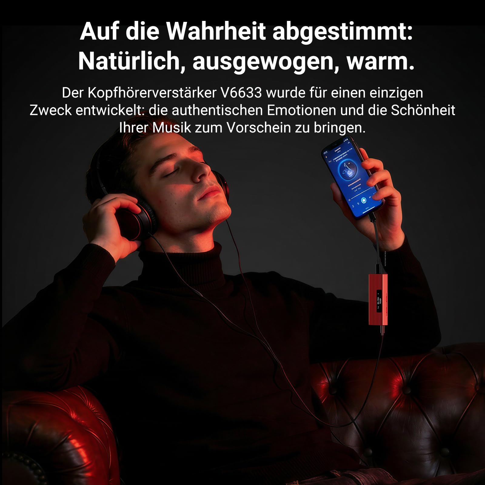 USB-C DAC Kopfhörerverstärker, tragbarer HiFi DAC mit ES9038Q2M, DSD256, PCM 384kHz/32Bit, symmetrische 4,4-mm- und 3,5-mm-Ausgänge, kompatibel mit iPhone 15/16, Android, PC, Mac