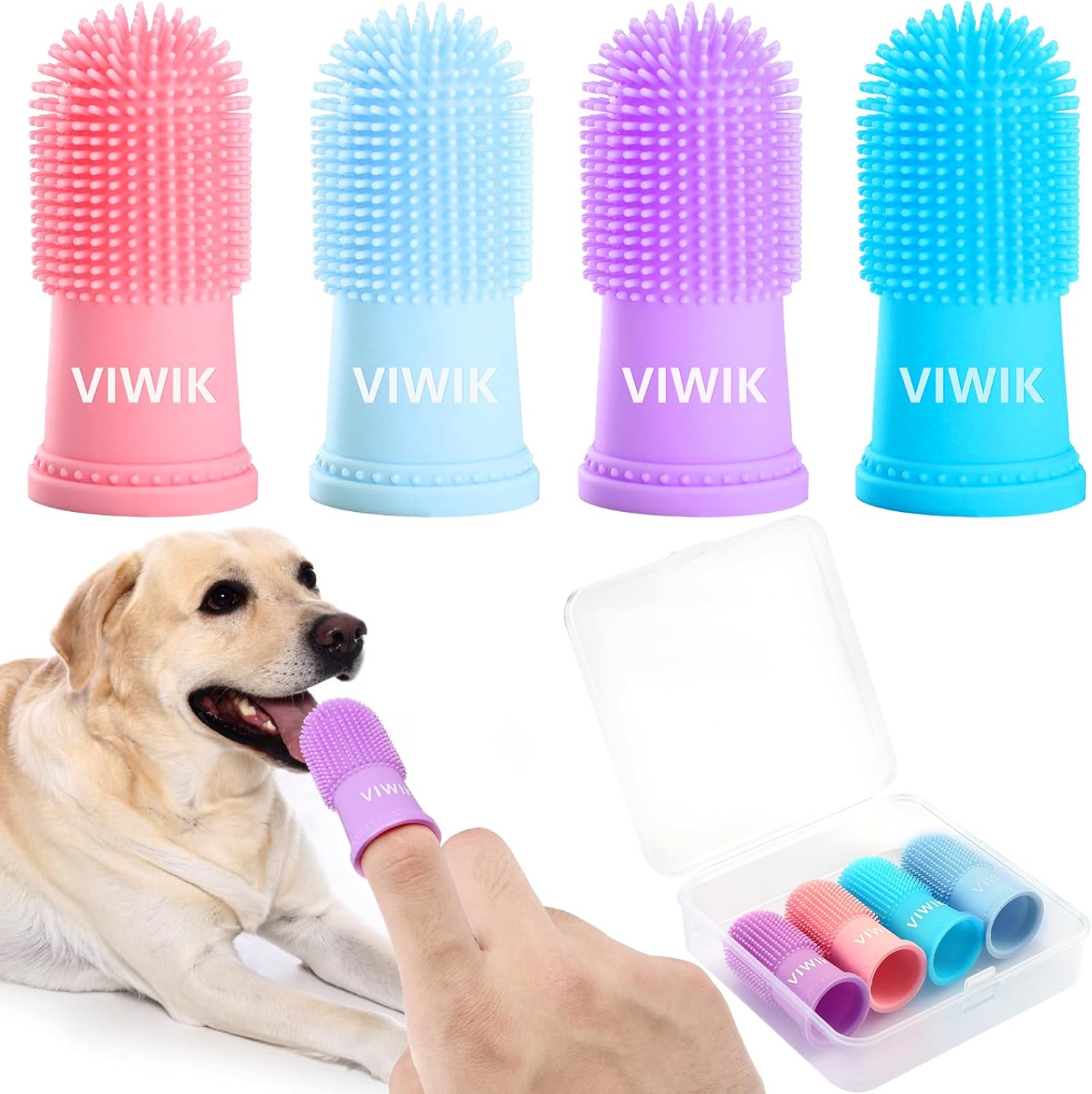 5pcs Dog & Cat Finger Toothbrushes, Mini Dog Finger Toothbrush, Pet Teeth Cleaning Finger Brush P 47757451