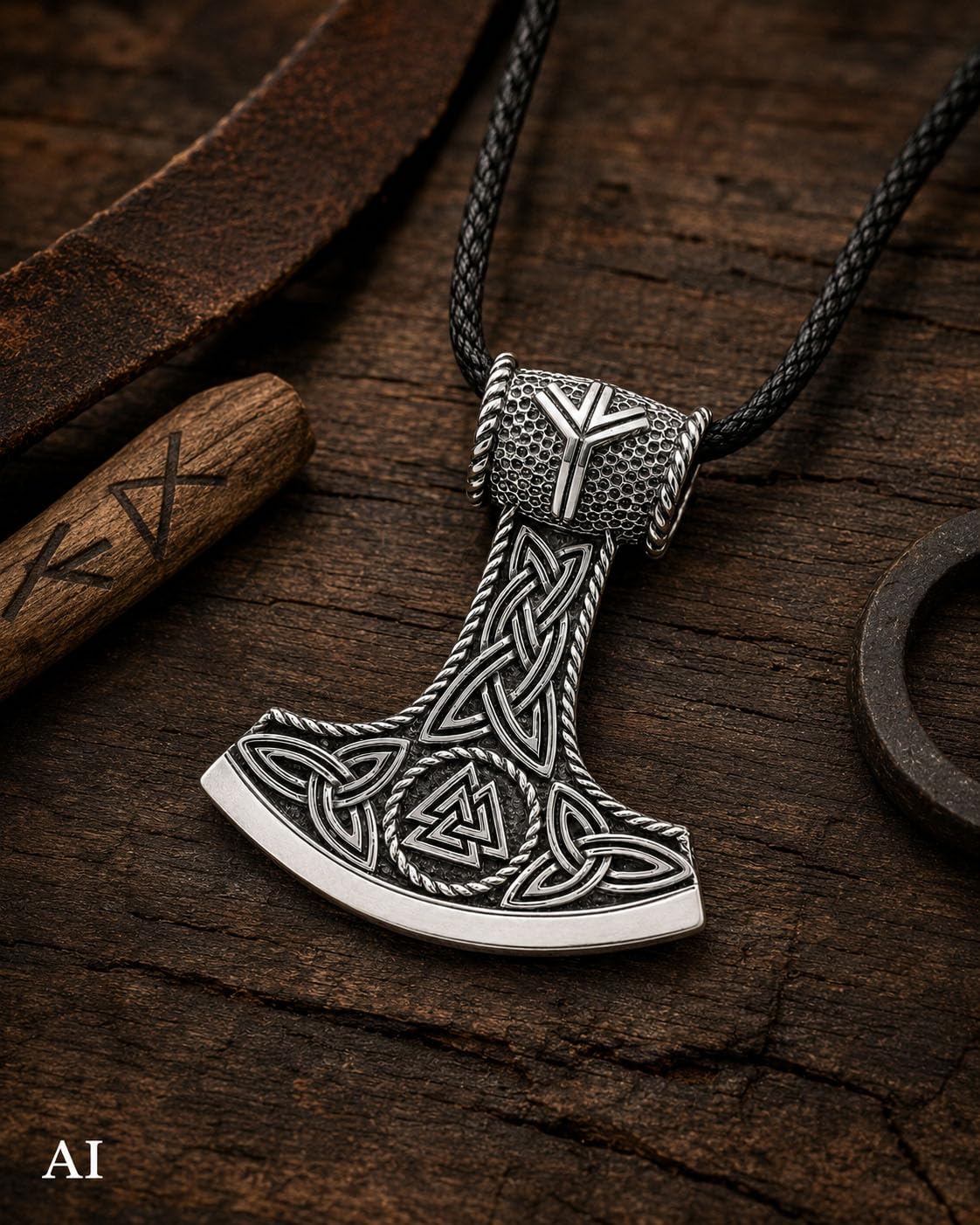 Kiss of Leather Thorshammer Anhänger aus 925 Sterling Silber Nr. 382