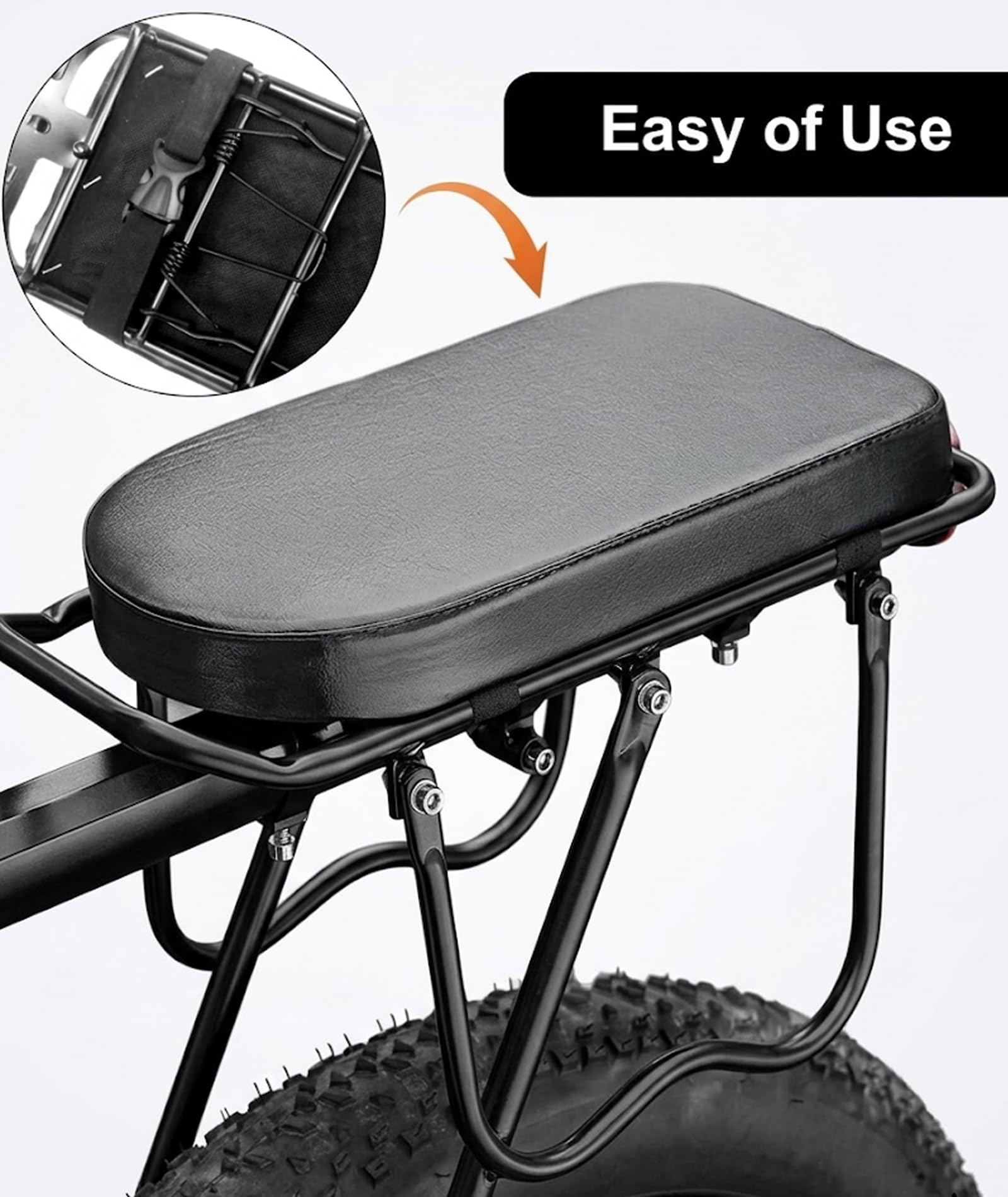 Cycle Seat, Comfortable Cycle Seat Cover with Bike Seat Cushion, Cycling Accessories for Family Rides and Outdoor Adventures, Durable Bicycle Seat Cushion in Black 3