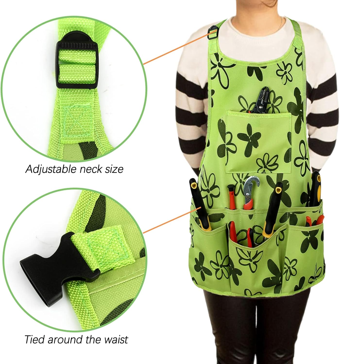 PATILWON Gardening Apron with Large Pockets for Women, 14 Pockets Waterproof Tool Apron, Work Apron Heavy Duty, Size M to XL - Image 3