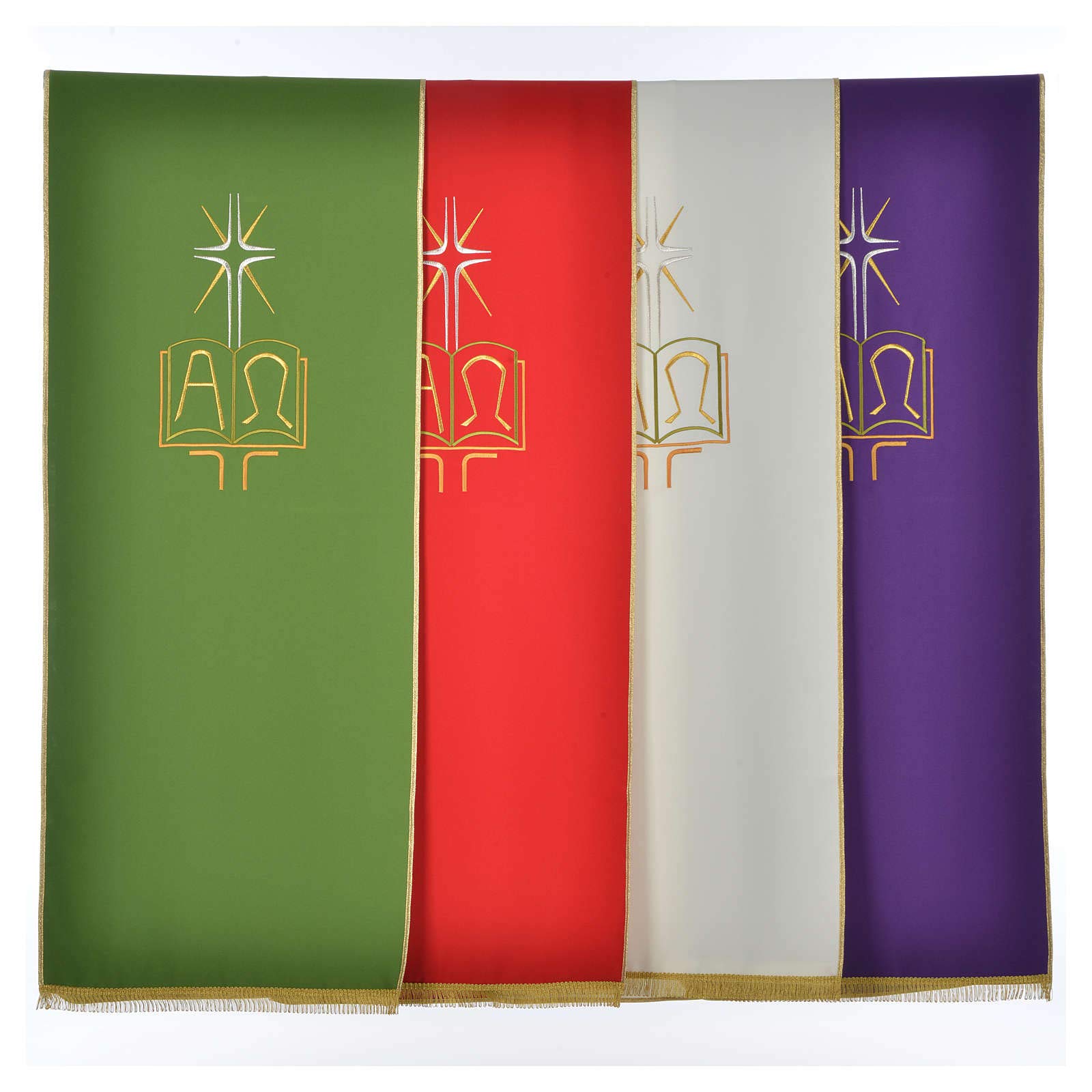 Holyart Coprileggio Poliestere Libro Alfa e Omega, Avorio