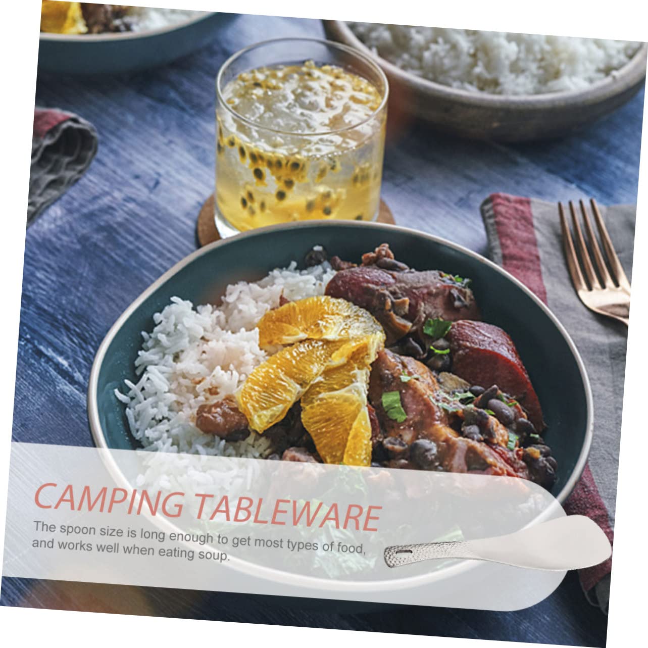 BESPORTBLE 4pezzi Cucchiaio Titanio Per Campeggio Posate Leggere e Resistenti Per Outdoor Strumenti Da Tavola Portatili Per Picnic e Avventure
