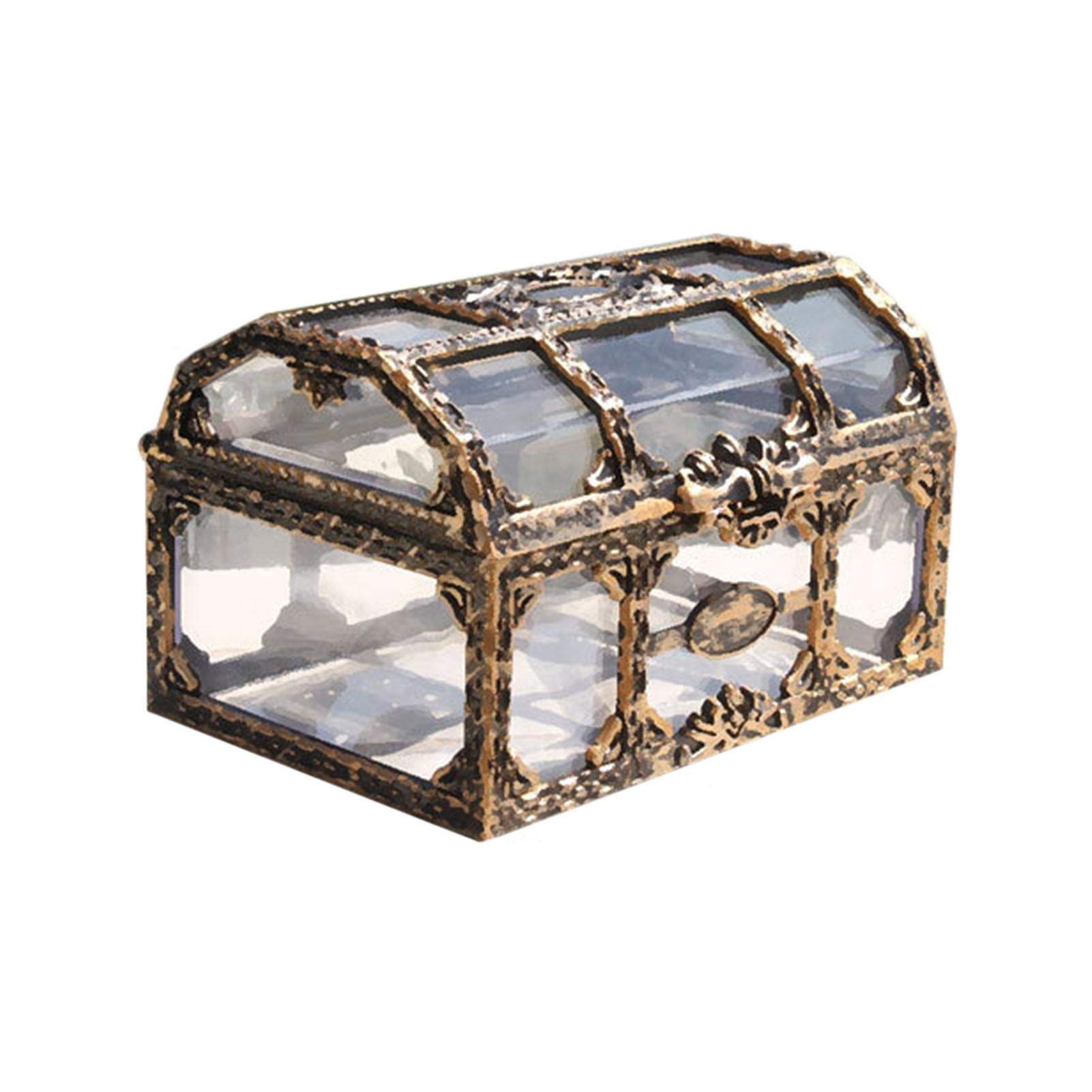 Libetter Treasure Chests,Transparent Pirate Box - Kids Pirate Treasure Chests Box for Crystal Gem Jewelry Collectibles, Trinket Keepsake Case Goody Box for Home Decor