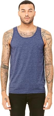 BELLA+CANVAS Unisex Jersey Tank,Heather Navy,M