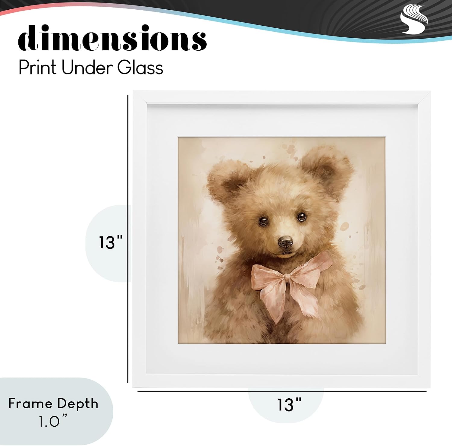 'Little Baby Bear'| Framed Print Under Glass | Stupell Industries | White, 13 x 13 Inches, Easy to Hang and Sturdy, Made in USA, by Tina LeCour