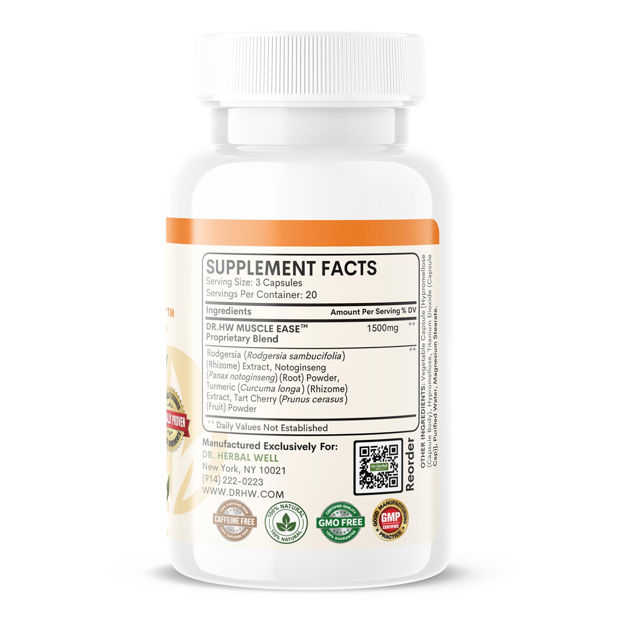 DR.HERBAL WELL Muscle Ease - Joint, Muscle & Nerve Support Fast Acting Relax Comfort Recovery Natural Herbal Supplement - (60 Capsules) MAX-Strength — Amazon image 2
