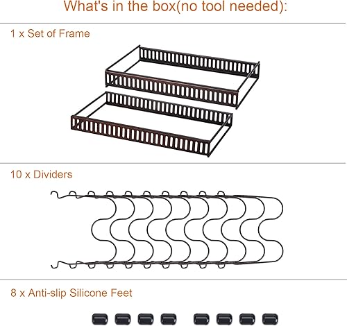 Miniatura 6 de Toplife - Estante organizador expandible para sartenes, 10 compartimentos ajustables, soporte para poner en armario de cocina para vajilla, tapas o