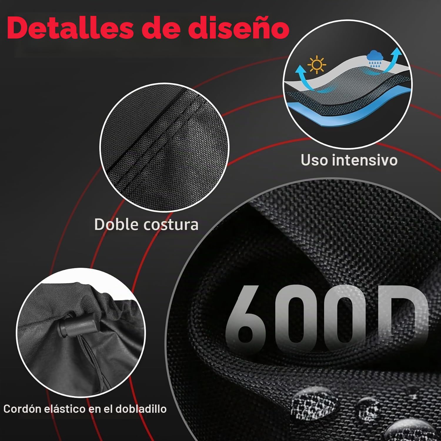 Zettum Funda para Bicicleta estática de Poliuretano 600D, Impermeable, para Almacenamiento Exterior, Fundas de Bicicleta Resistentes para Merach, Wenoker, Bicicleta Vertical, Funda para Bicicleta