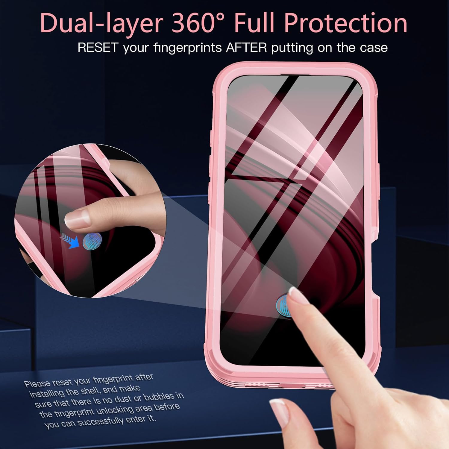 for iPhone 16 Pro Max Case,Compatible with MagSafe,Magnetic Glitter Case Built-in 9H Tempered Glass Screen Protector,Shockproof Protective Case for Samsung iPhone 16 Pro Max,Pink - Image 7