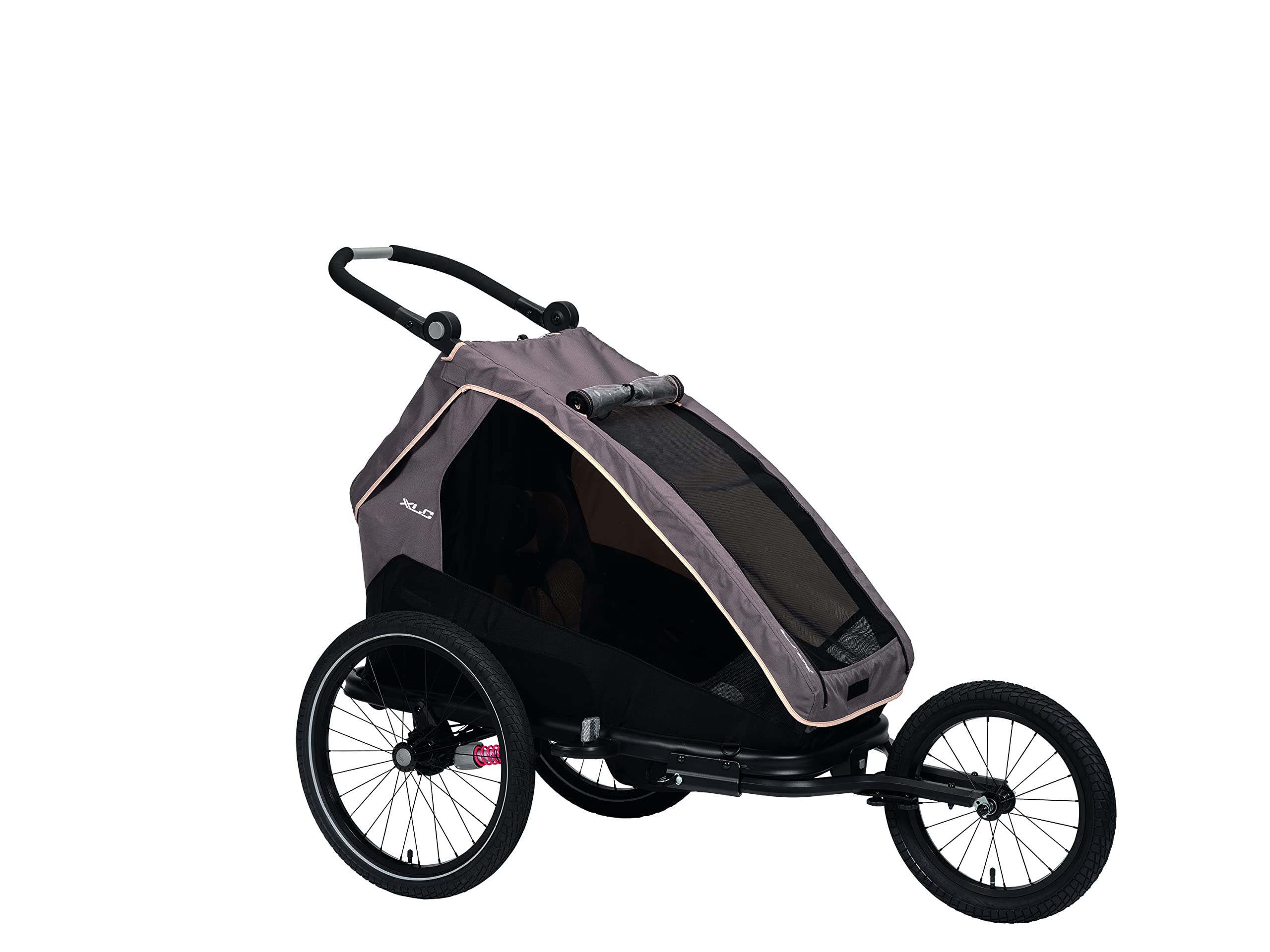 Rimorchio per bambini XLC MONO-S BS-C09: un compagno versatile per le avventure all'aperto con tutta la famiglia, grigio/beige/antracite