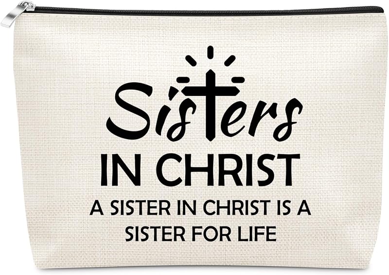 Necessaire de maquiagem Sazuwu SISTERS IN CHRIST com zíper