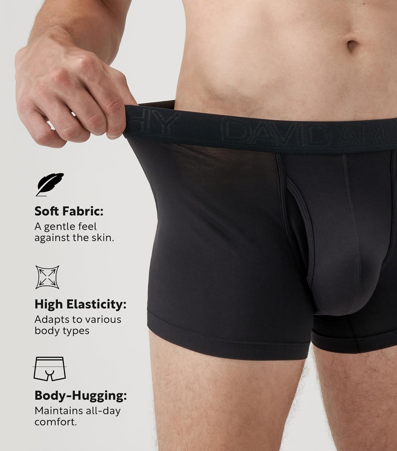 DAVID ARCHY Mens Underwear Boxer Briefs Breathable Soft Moisture-Wicking with Fly Underwear for Men Multipack - Image 5