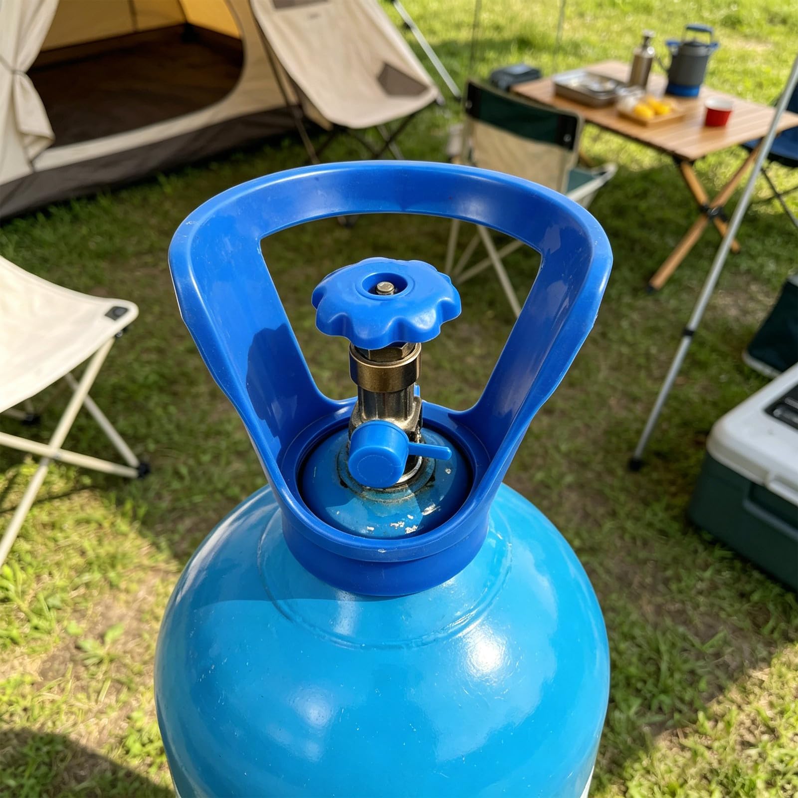 Ventilschutz für Gasflaschen – Schutzkappe für Sauerstoffflaschen aus Kunststoff, Transport-/Staubschutz für Druckgasflaschen, Tragegriff für Schweißgasflaschen (80 mm/3 Zoll)