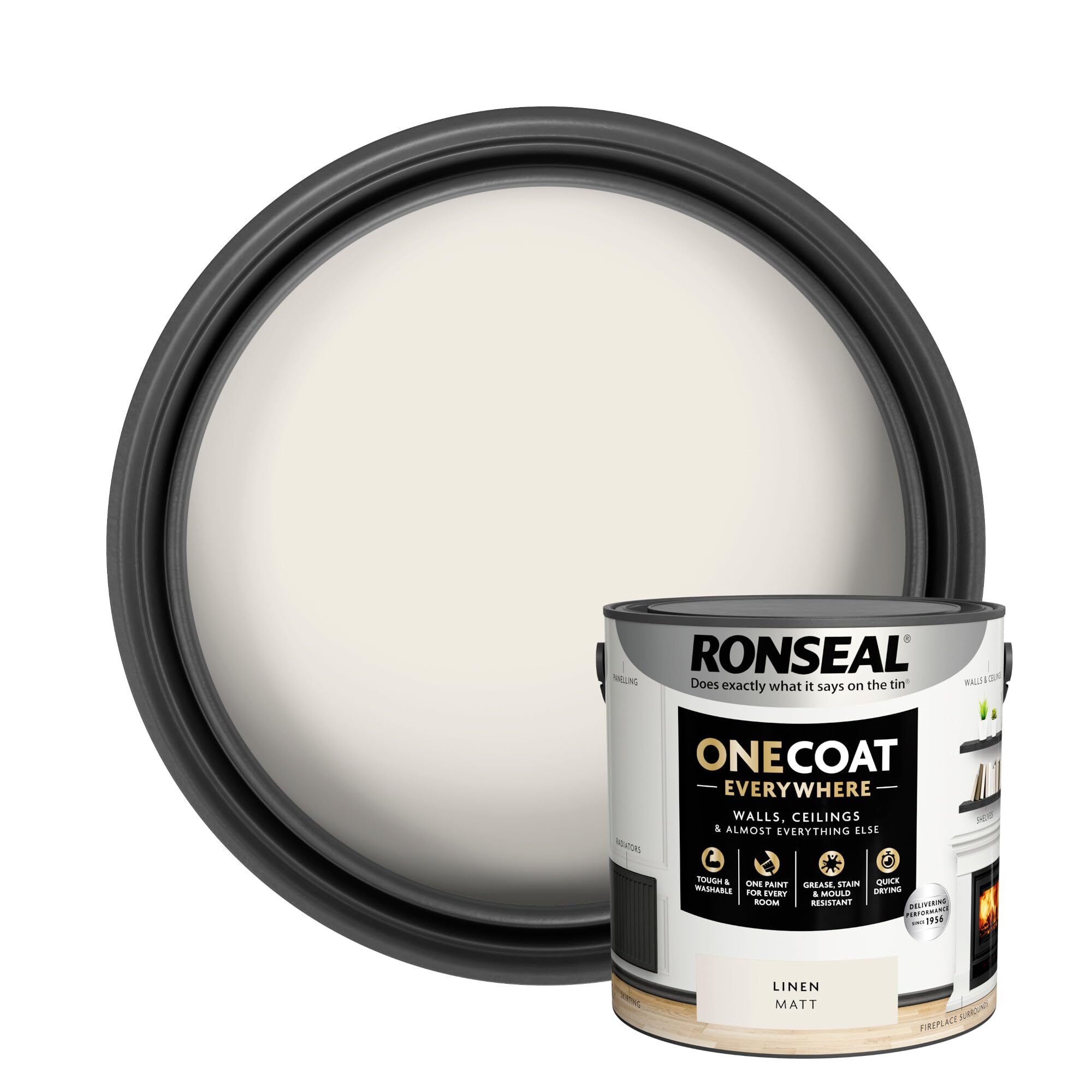 Ronseal One Coat Everywhere Matt Paint 2.5L Linen