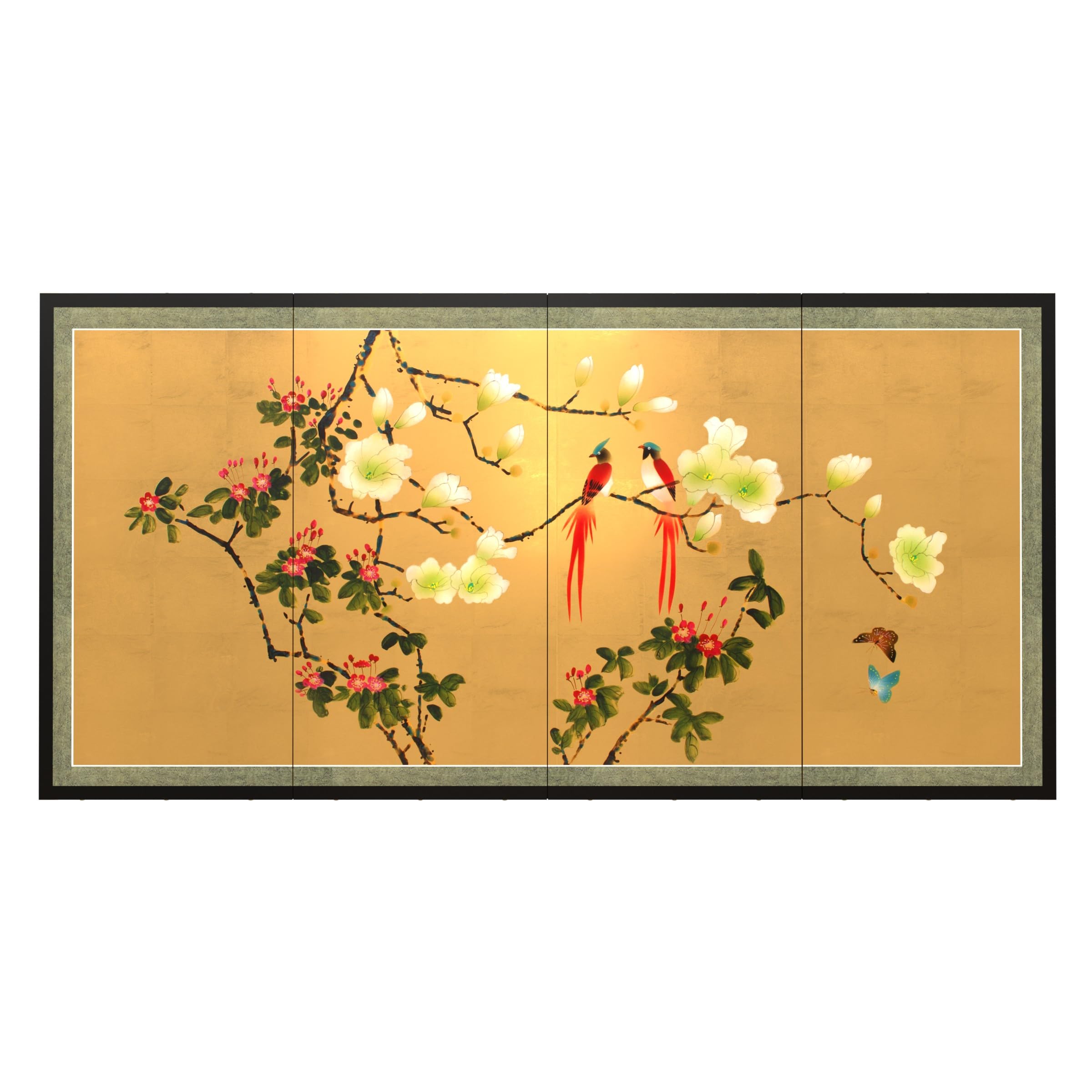 Red Lantern Love Birds Gold Leaf