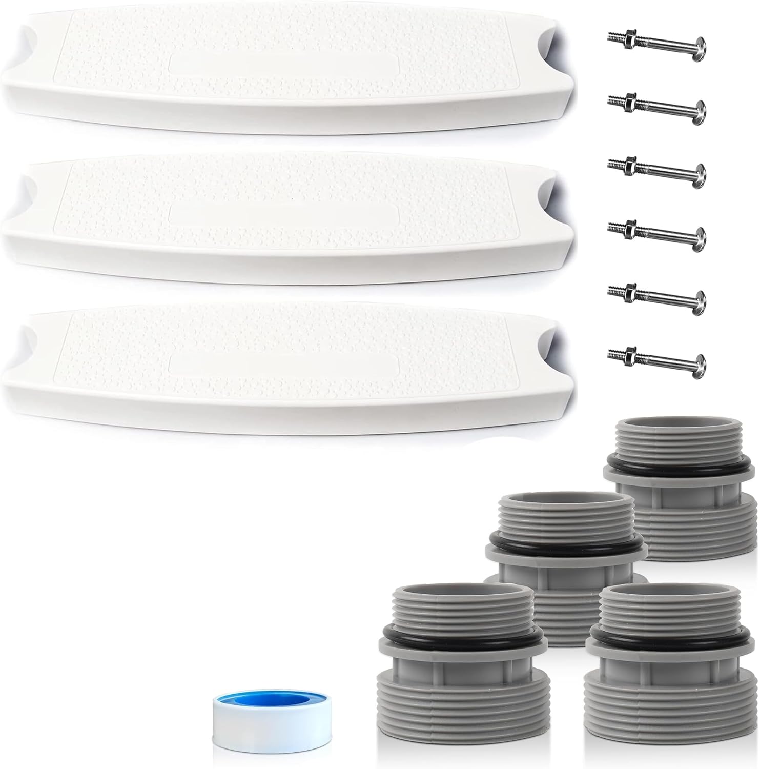 18" Universal Pool Ladder Steps Replacement and 1 1/4” to 1 1/2” Filter Hose Conversion Kit