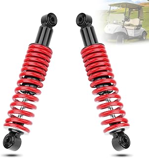Rear Golf Cart Shock Absorbers Heavy Duty with Springs Compatible with 1995-up Yamaha Gas and Electric G14 G16 G19 G20 G22 G29 Models Replace# JN4-F2210-00, JN3-F2210-00 (RED)