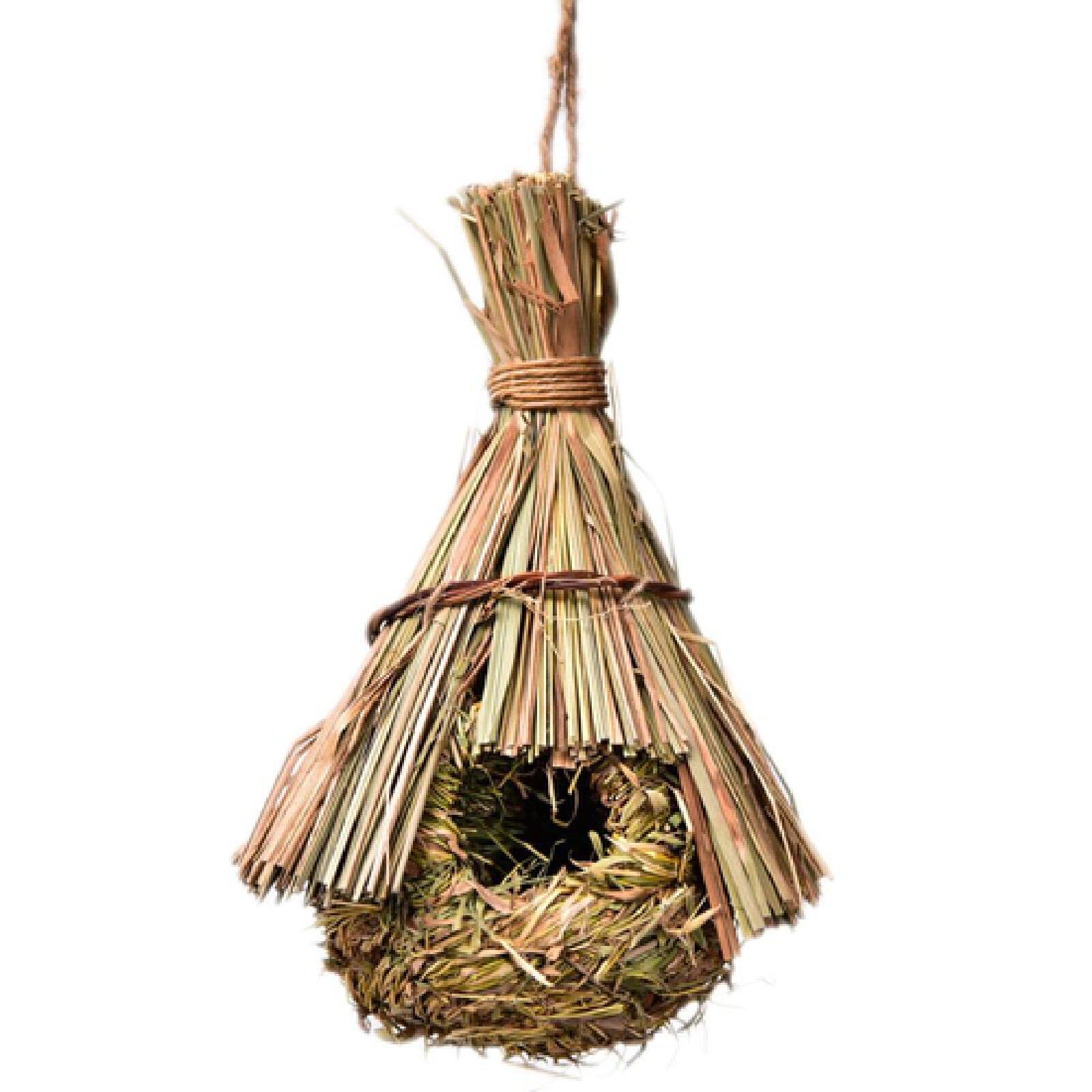 Nid d'oiseau, Nid d'oiseau Cage à Oiseaux en Herbe œufs Maison Extérieure Décorative Tissé Suspendu Perroquet Maisons Chambre for Animaux de Compagnie F(A)