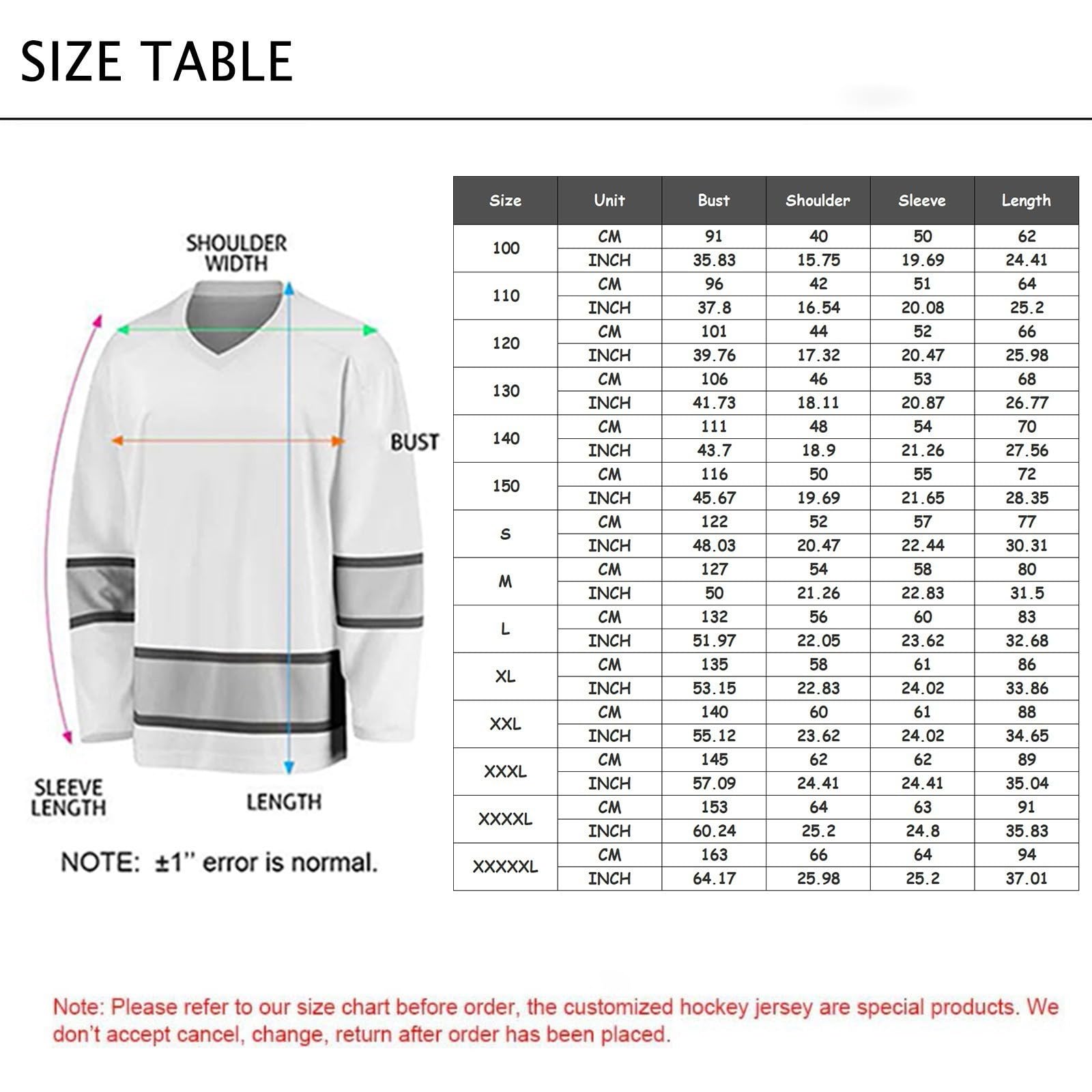 Camisetas de Hockey sobre Hielo Personalizadas con tu Nombre, Equipo y Número