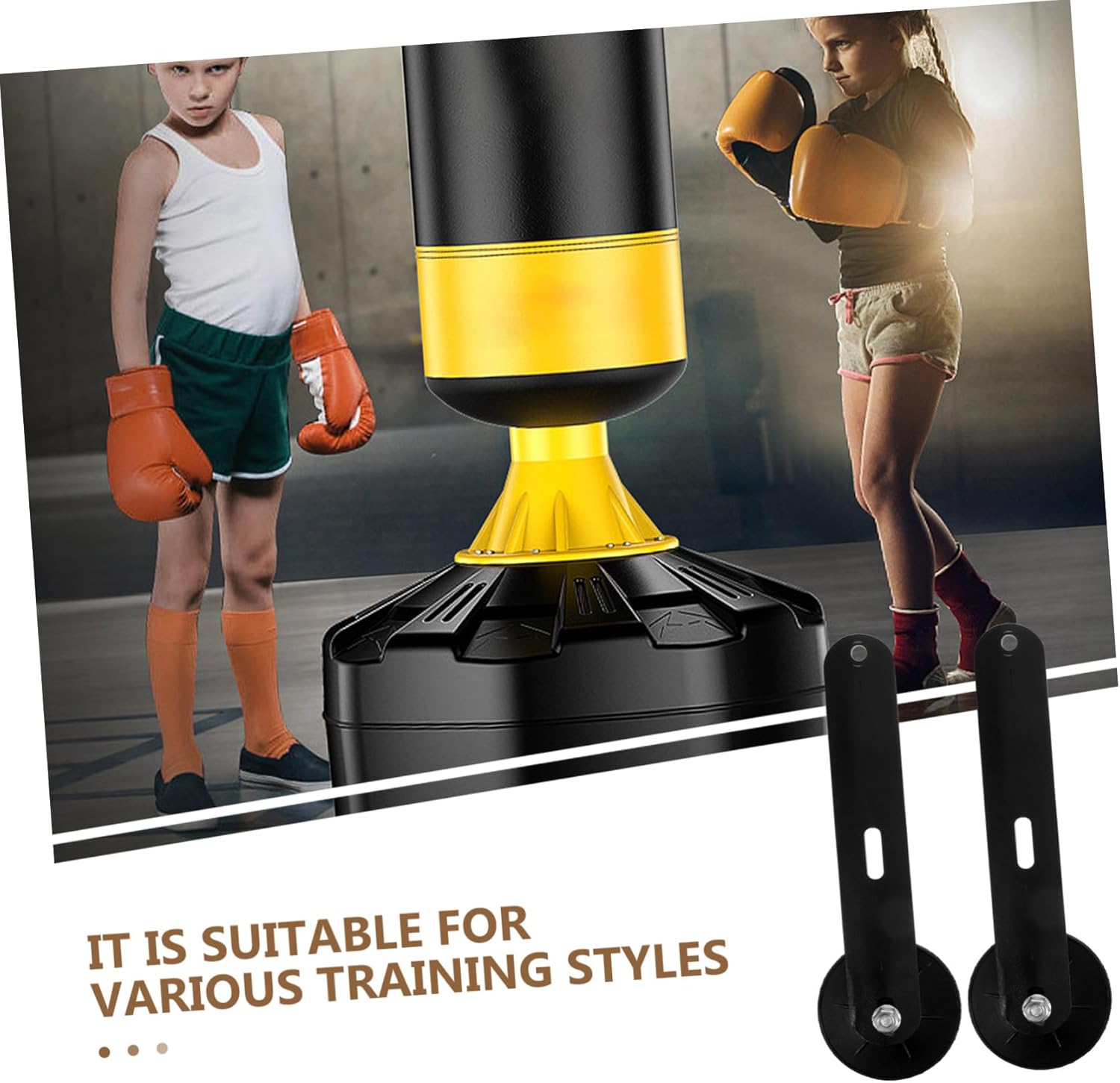 Vertical Boxing Sandbag Freestanding Retractable Legs Set Sturdy Suction Cups Kit for Boxing Training Bag