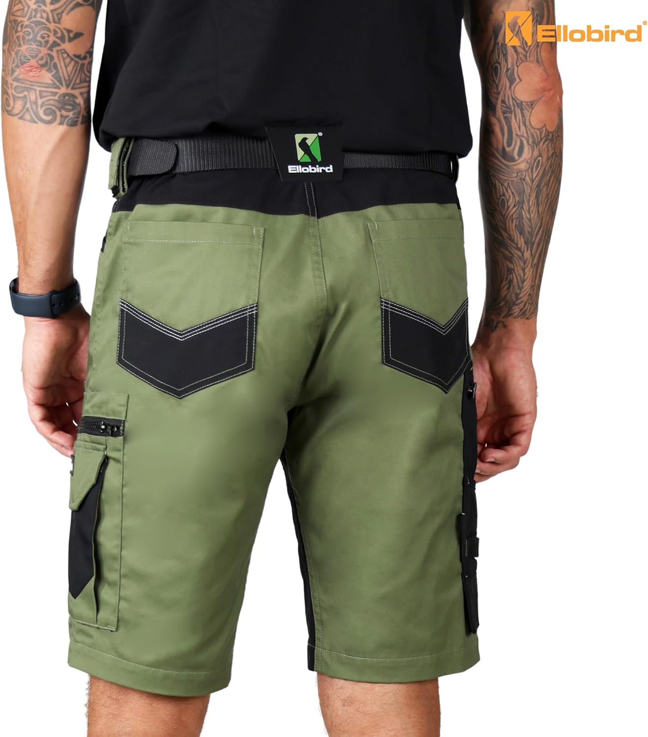 Ellobird Work Shorts for Men Construction Pants Mens Workwear Cordura Cargo Loose Fit Utility Carpenter Workwear Short