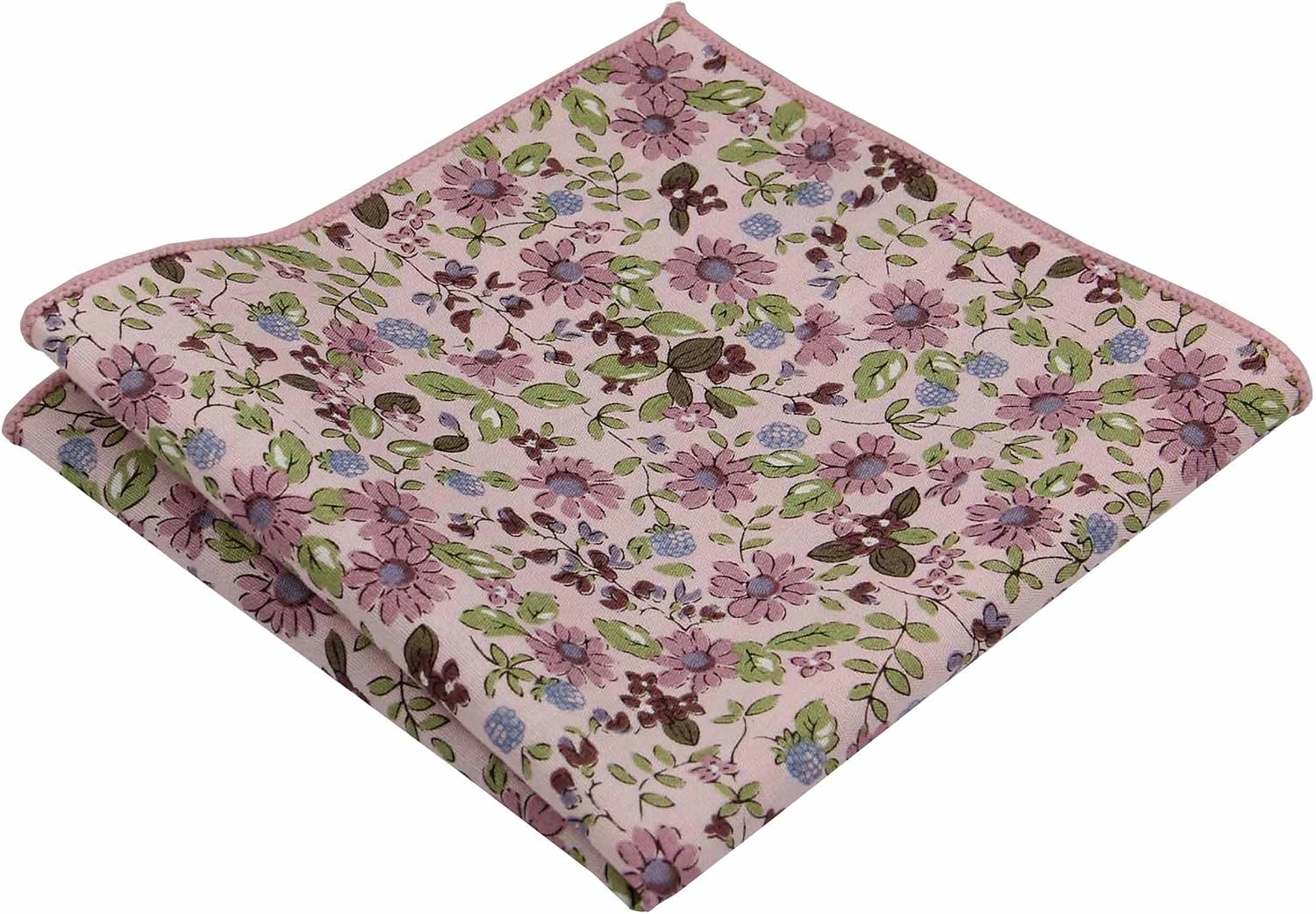 Mens Floral Print Tie Set - Necktie with Pocket Square for Men - Wedding - Groomsmen