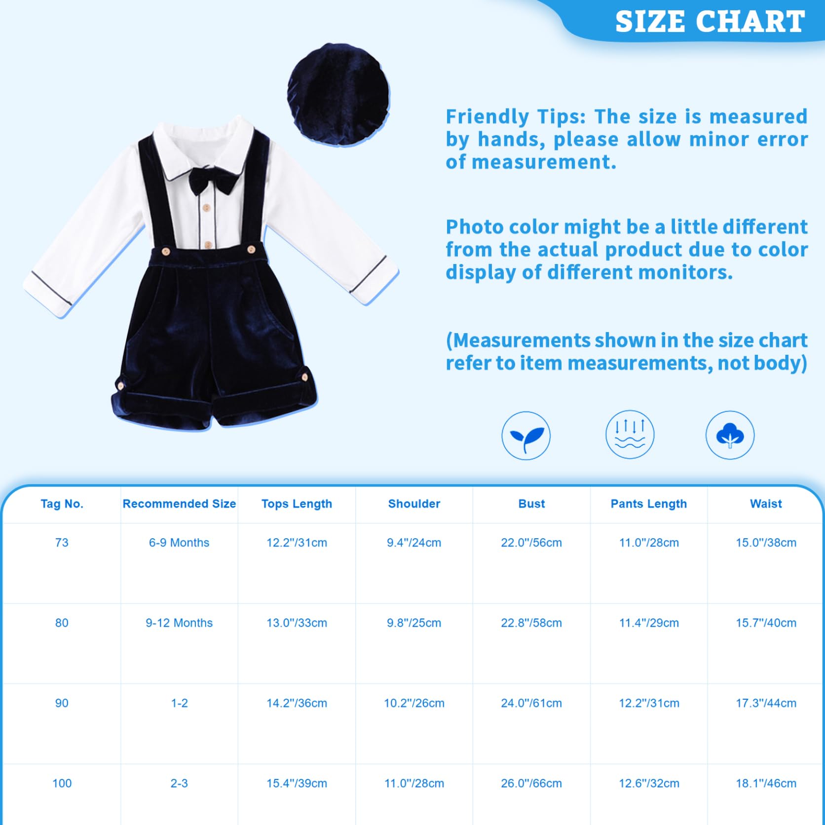 Set Battesimo Bimbo In Velluto Abiti Gentiluomo Tenuta Battesimo Con Pantaloncini Bretelle Natale Anniversario Cerimonia Matrimonio Età Mesi Anni Blu scuro 1-2 anni