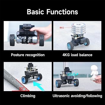 Yahboom MicroROS Robot 2WD Self Balancing ROS2 Two-Wheeled Car SLAM Mapping Navigation STM32,AI Visual Recognition Image Processing(VM Not Support MAC) (Ver Standard)