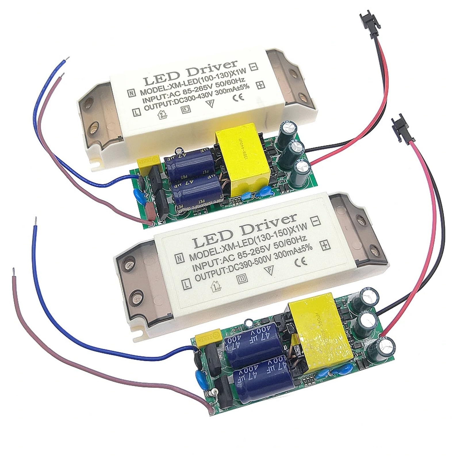 Driver LED AC110V 220V 300mA Alimentatore for lampada 100W-150W Trasformatore for illuminazione a corrente costante 100-130x1W 130-150x1W((130-150) X1W,5pcs)