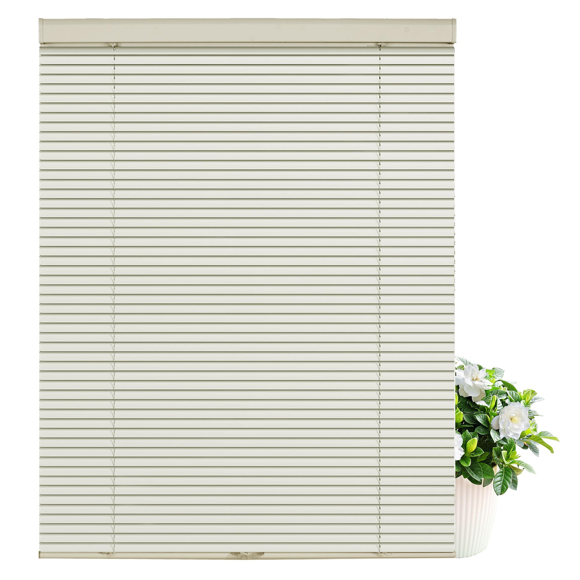 Cordless Aluminum Mini Blinds for Windows 1" Room Darkening Metal Horizontal Window Blinds Venetian Light Adjust Window Shades for Home Office Living Room Door Beige,95" W x 96" H Beige 95"W