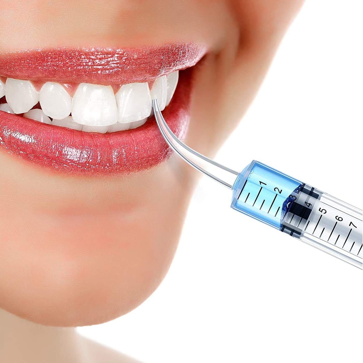 6pcs 12cc Dental Syringe Dental Irrigation Syringe with Curved Tip Disposable Graduated Dental Irrigation Syringe for Oral Dental Care, Tonsil Stones Removing, Lab, Feed Small Pet (with Measurement)