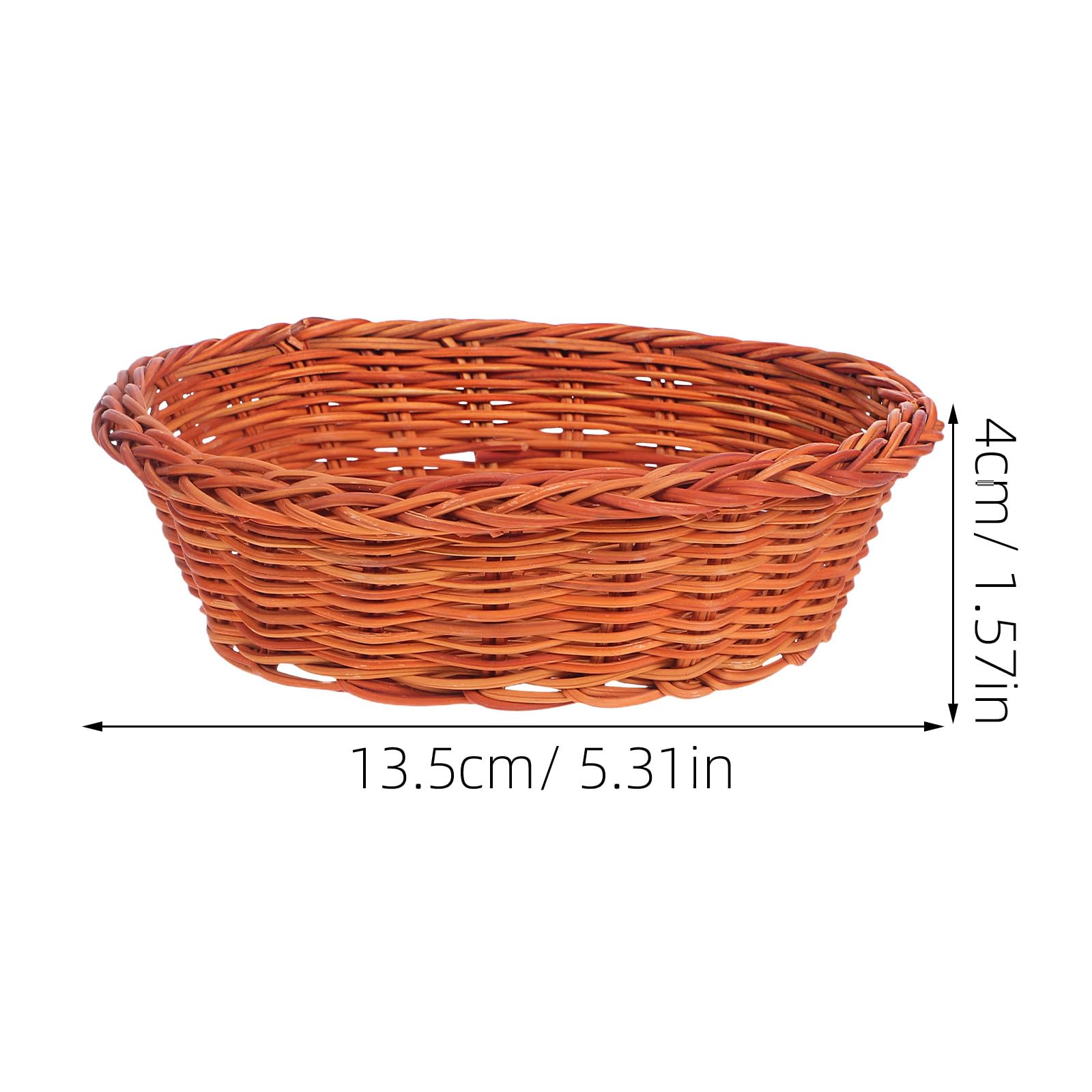 SHINEOFI 10 pezzi Cestini Intrecciati in Rattan Piccoli Ovali Contenitori Artigianali per Pane Frutta e Snack con Design Ventilato per Cucina e Casa