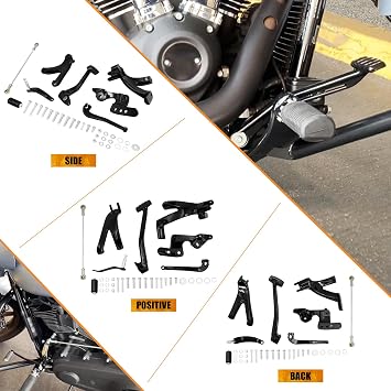 Forward Controls Kit Fit for Harley Softail Low Rider S FXLRS Low Rider ST FXLRST Standard FXST Street Bob FXBB 2018-2025, Foot Pegs Levers Linkage Set, Upgrade Controls System, Black