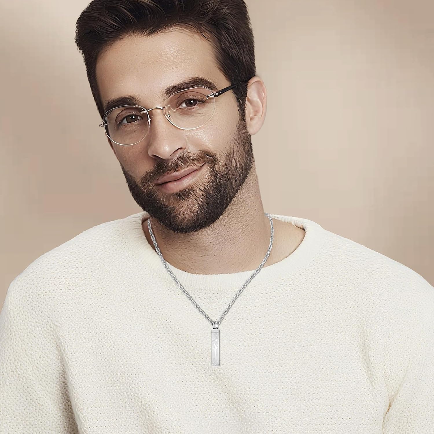 XIUDA Bar Cremation Jewelry Tree of Life Urn Necklace for Ashes for Men Women Urn Memorial Pendant Ash Holder - Image 6