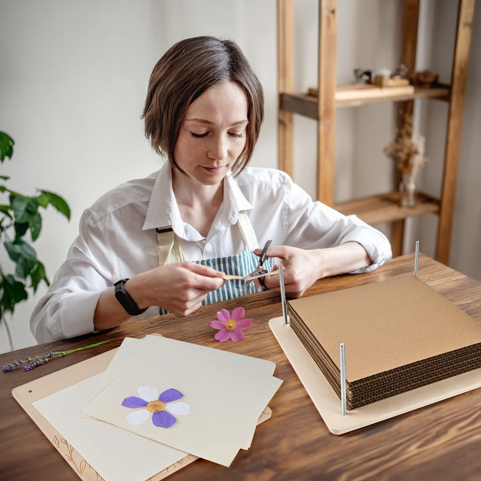 GOLDGE Prensa de flores extragrande para adultos, 27,5 x 27,5 cm, 10 capas de madera con bolsa de almacenamiento, regalos para amantes de las artes y manualidades