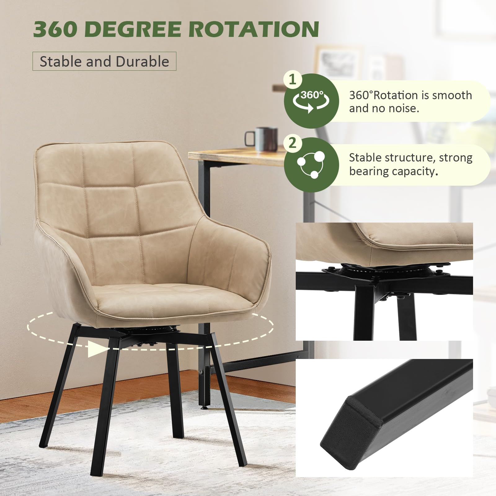 TUKAILAi Set Di 2 Sedie Da Pranzo In Pelle Grigia Con Braccioli – Design Moderno Con Gambe In Metallo E Schienale Ergonomicamente Curvo Per Cucina E Soggiorno
